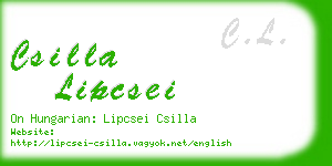 csilla lipcsei business card